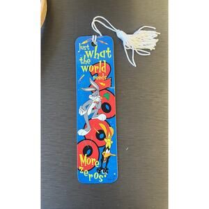 Vintage 1999 Y2K Millenium 2000 Bugs Bunny Looney Tunes Bookmark with Tassel